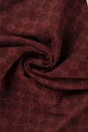 Bordo 75X190 CM Elegance Monogram Şal - 2