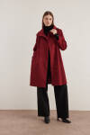 Bordo 8578112 Asimetrik Yaka Kaban - 2