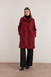Bordo 8578112 Asimetrik Yaka Kaban - 3