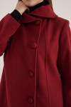 Bordo 8578112 Asimetrik Yaka Kaban - 4