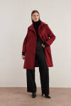 Bordo 8578112 Asimetrik Yaka Kaban 