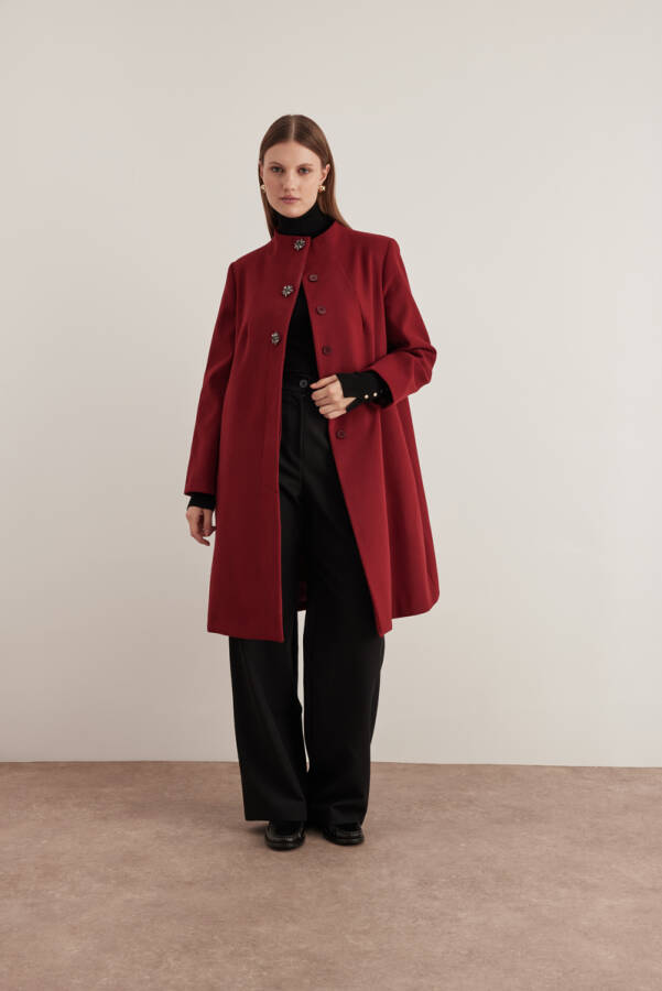 Bordo Bisiklet Yaka Kaban - Aker