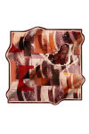 Bordo 90X90 İpek Krep Saten Eşarp 