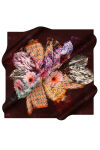Bordo 90X90 İpek Krep Saten Eşarp 