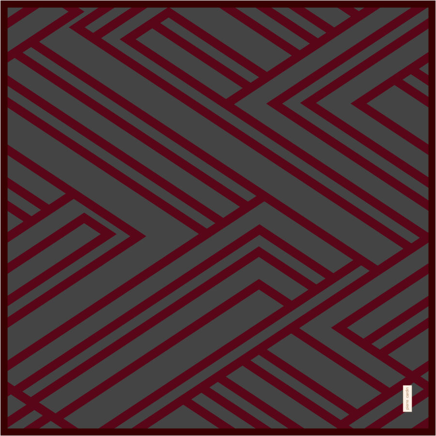 Bordo 90X90 İpek Krep Saten Eşarp - Pierre Cardin
