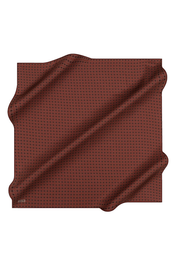 Bordo 90X90 İpek Krep Saten Eşarp - Aker