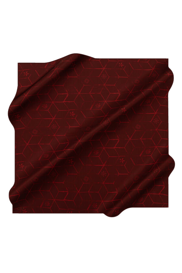 Bordo 90X90 İpek Krep Saten Eşarp - Aker