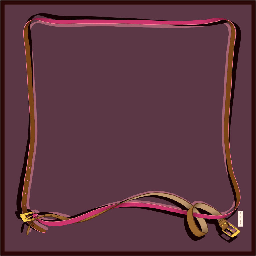 Bordo 90X90 İpek Krep Saten Eşarp - Pierre Cardin