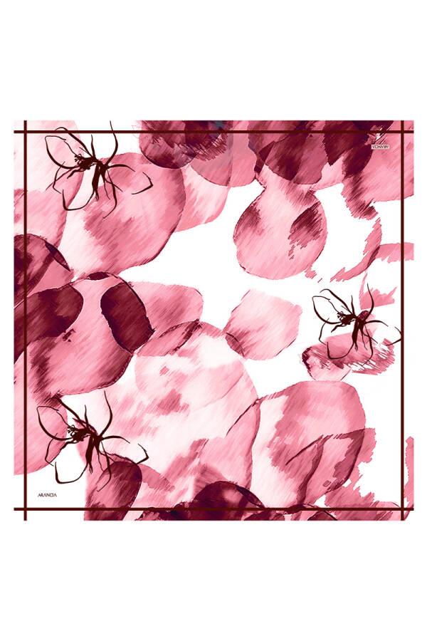 Bordo 90X90 İpek Twill Eşarp - Arancia