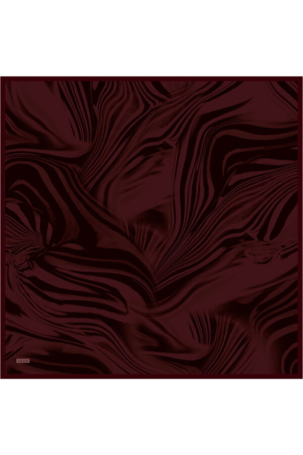 Bordo 90X90 İpek Twill Eşarp - Aker