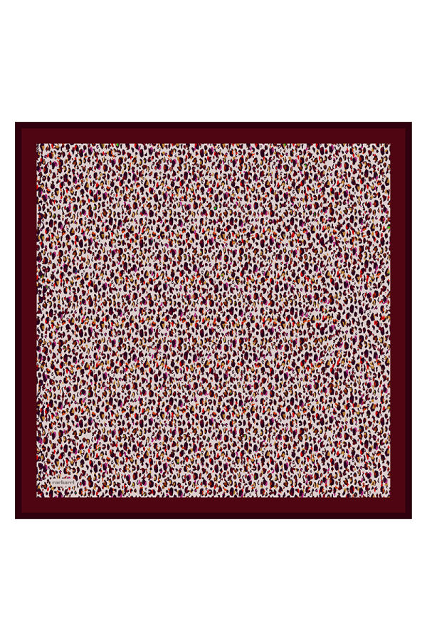 Bordo 90X90 İpek Twill Eşarp - 1