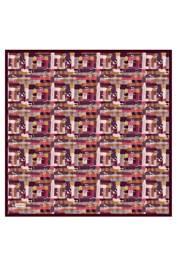Bordo 90X90 İpek Twill Eşarp - Cacharel