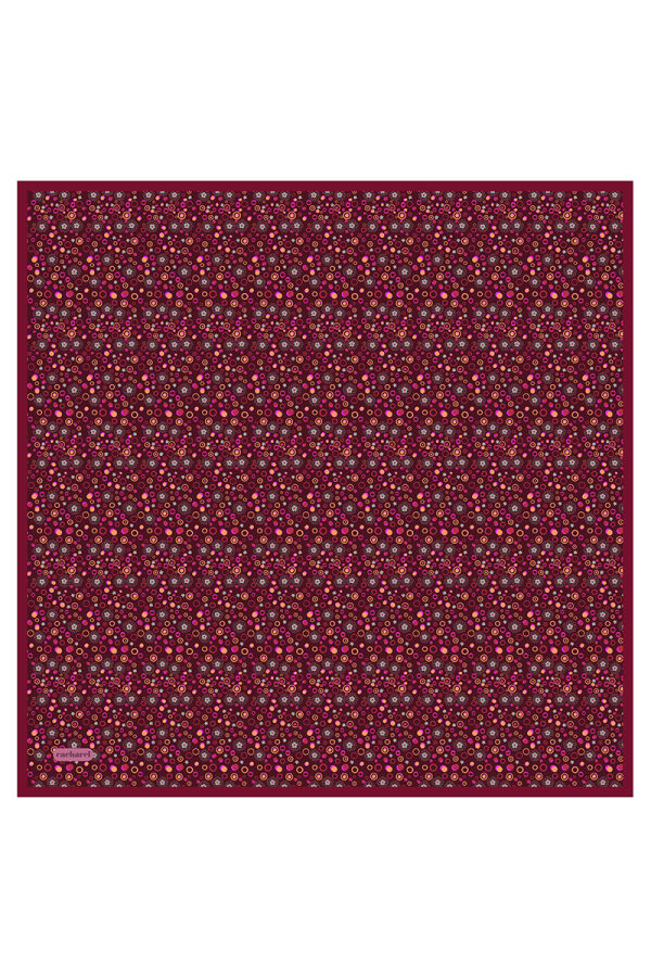 Bordo 90X90 İpek Twill Eşarp - 1