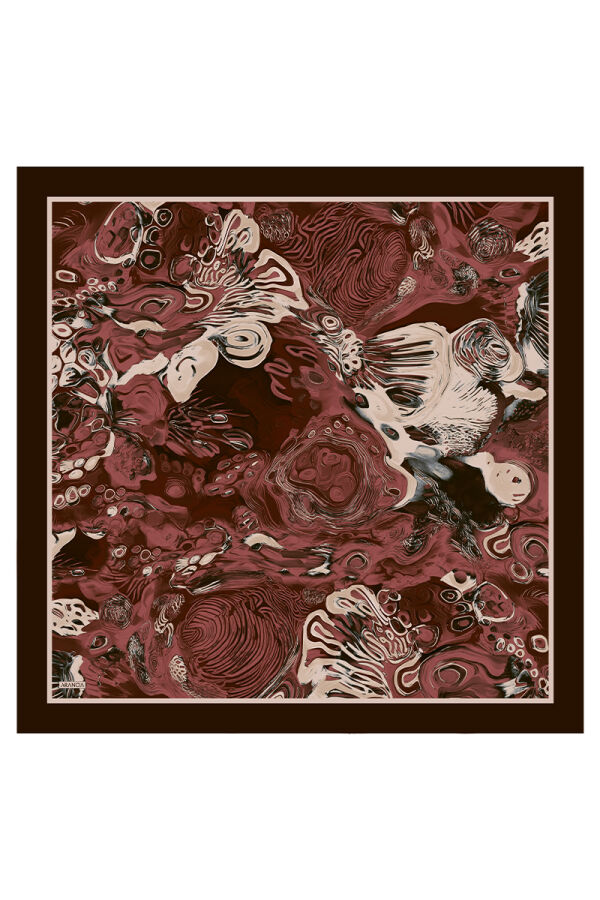 Bordo 90X90 İpek Twill Eşarp - 1