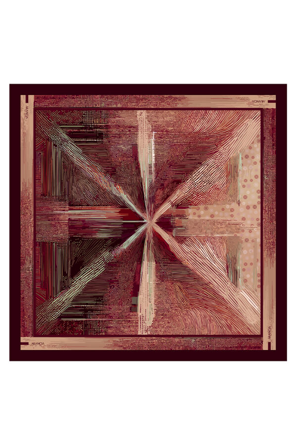 Bordo 90X90 İpek Twill Eşarp - 1