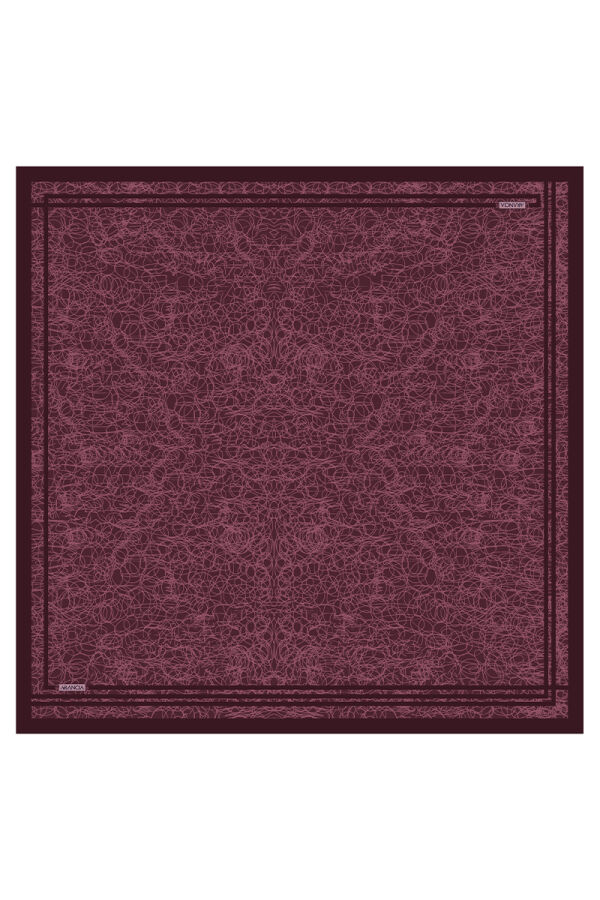 Bordo 90X90 İpek Twill Eşarp - 1