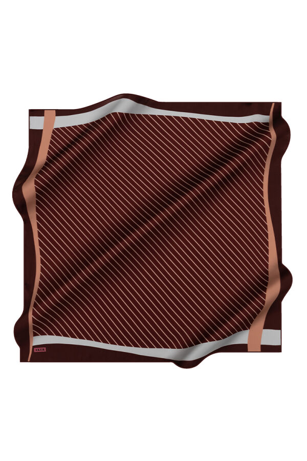Bordo 90X90 İpek Twill Eşarp - 1