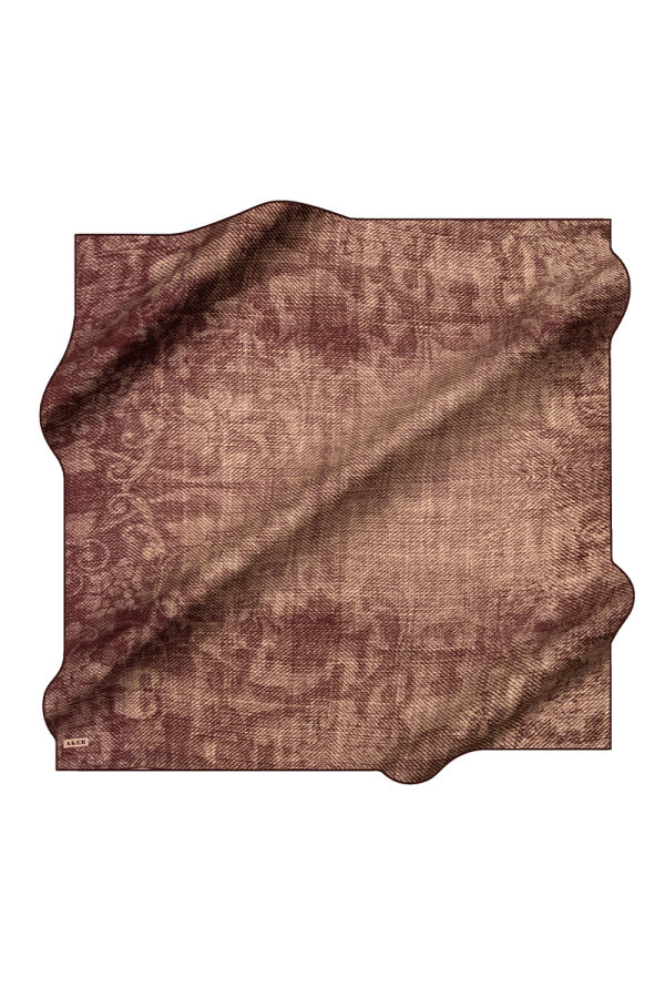 Bordo 90X90 İpek Twill Eşarp - Aker