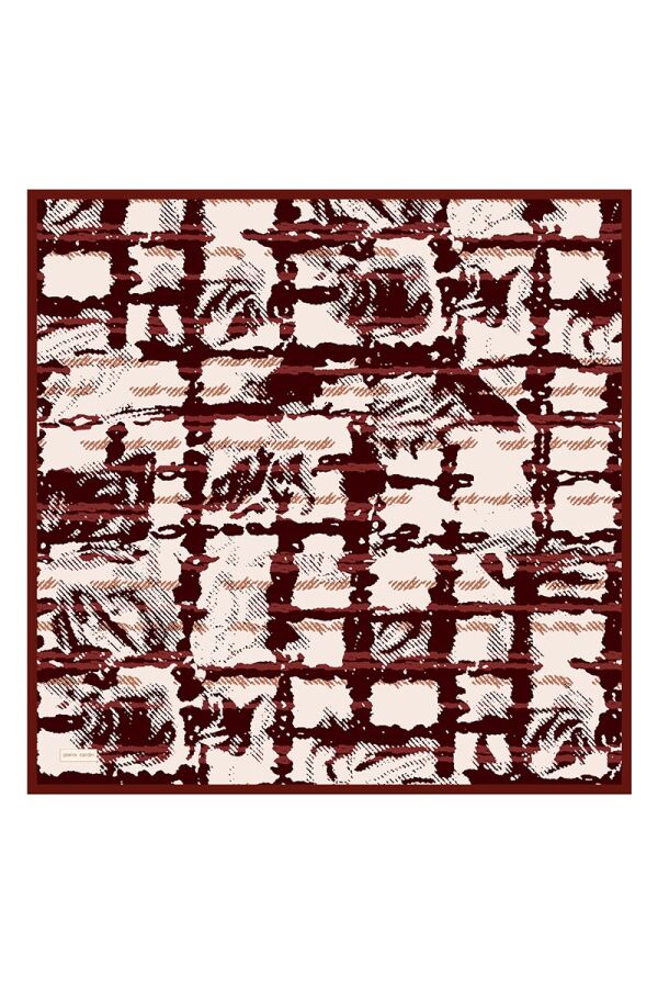 Bordo 90X90 İpek Twill Eşarp - Pierre Cardin
