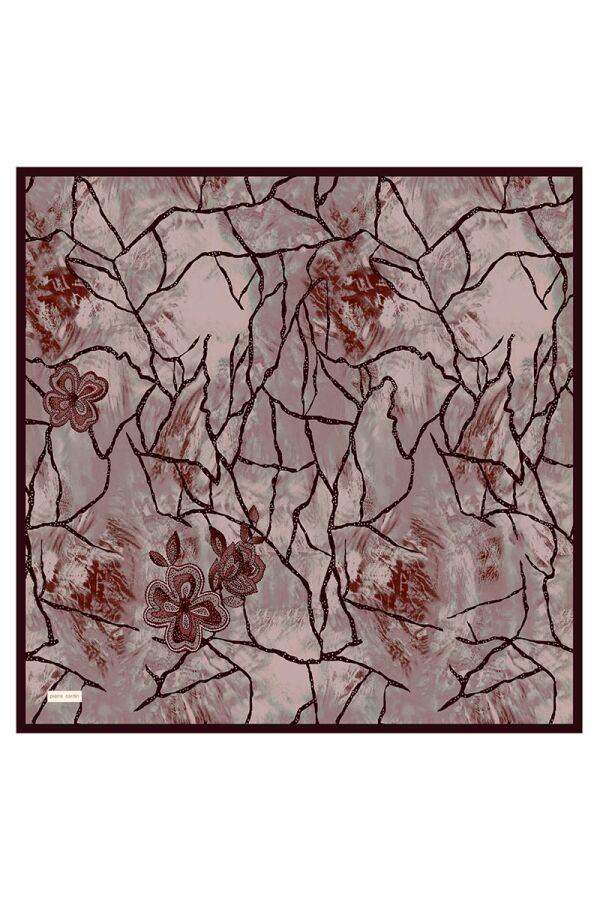 Bordo 90X90 İpek Twill Eşarp - Pierre Cardin
