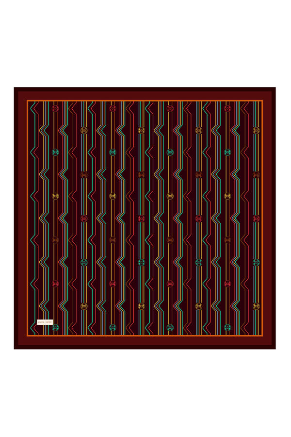 Bordo 90X90 İpek Twill Eşarp - Pierre Cardin