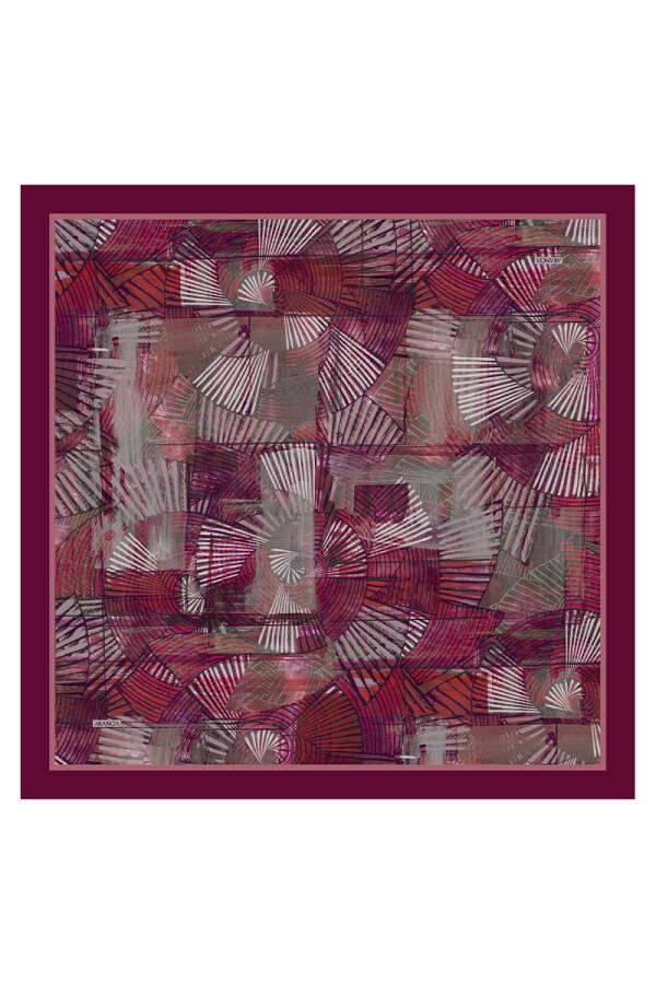 Bordo 90X90 İpek Twill Eşarp - 1