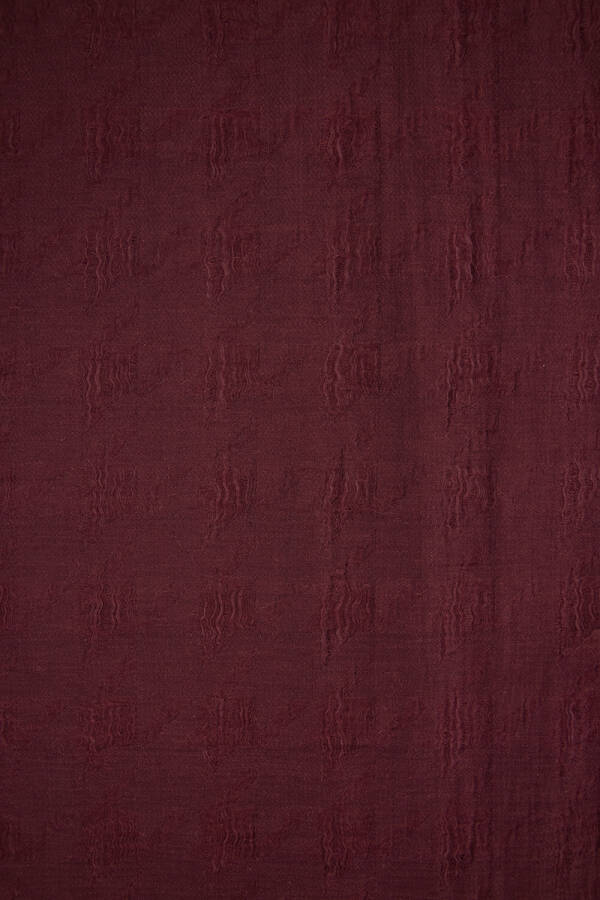 Bordo 65X200 Viskon Kazayağı Desen Jakar Şal - 2