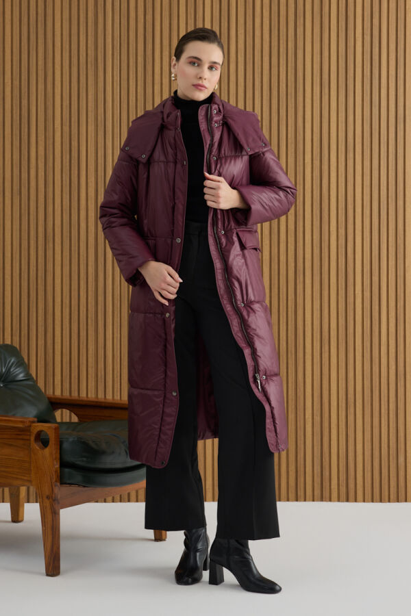 Bordo Arka Beli Lastikli Mont - 1