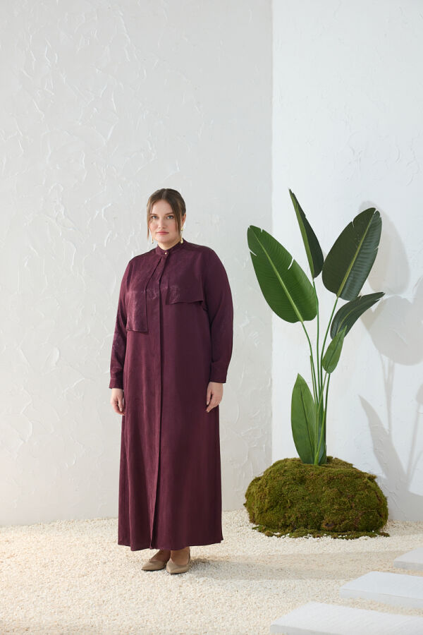 Bordo Asimetrik Rüzgarlı Ferace - Aker