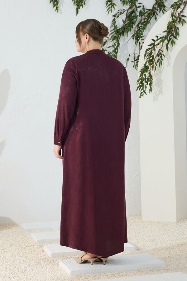 Bordo Asimetrik Rüzgarlı Ferace - 7