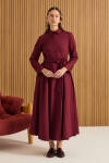 Bordo Cotton Elbise - 2