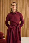 Bordo Cotton Elbise - 5