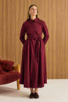Bordo Cotton Elbise - 1