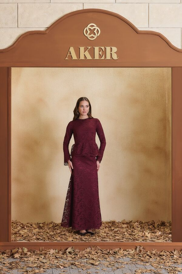 Bordo Dantelli Bluz - Aker (1)