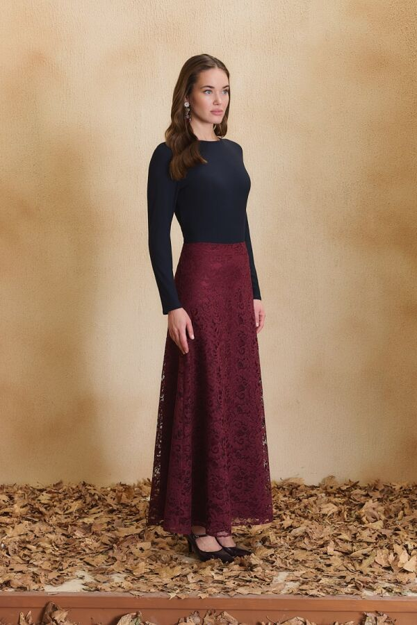 Bordo Dantelli Etek - 5