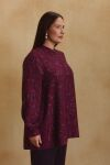 Bordo Desenli Bluz - 4