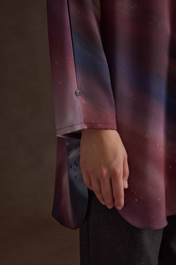 Bordo Desenli Klasik Tunik - 5