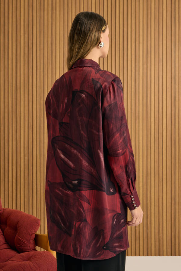 Bordo Desenli Tunik - 5