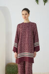 Bordo Desenli Tunik - 2
