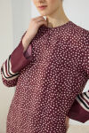 Bordo Desenli Tunik - 4