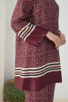 Bordo Desenli Tunik - 5