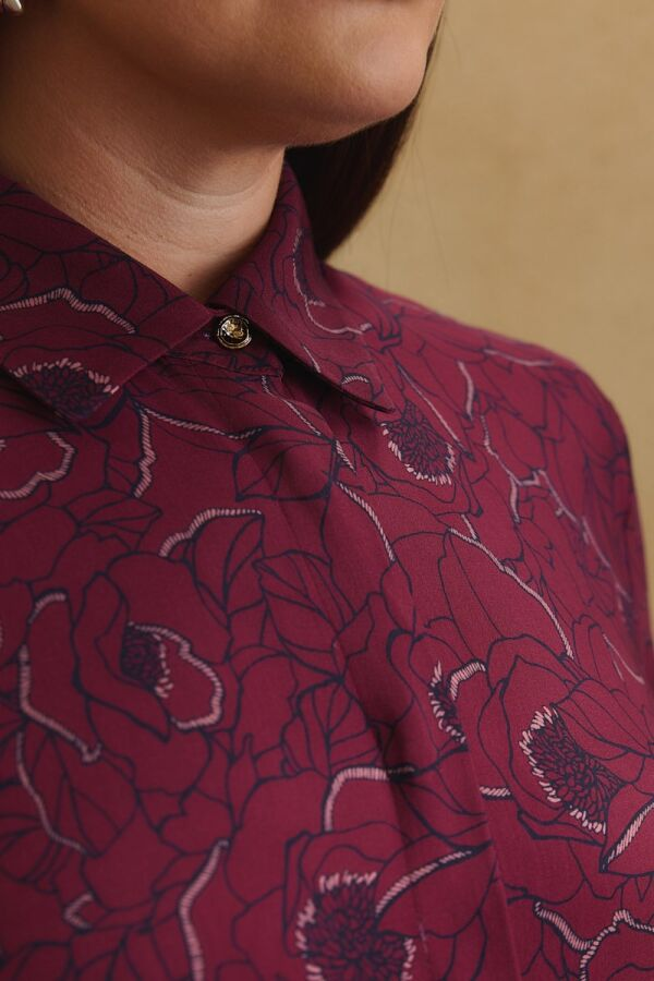 Bordo Desenli Tunik - 4