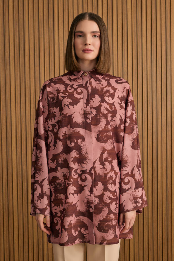 Bordo Desenli Tunik - 2