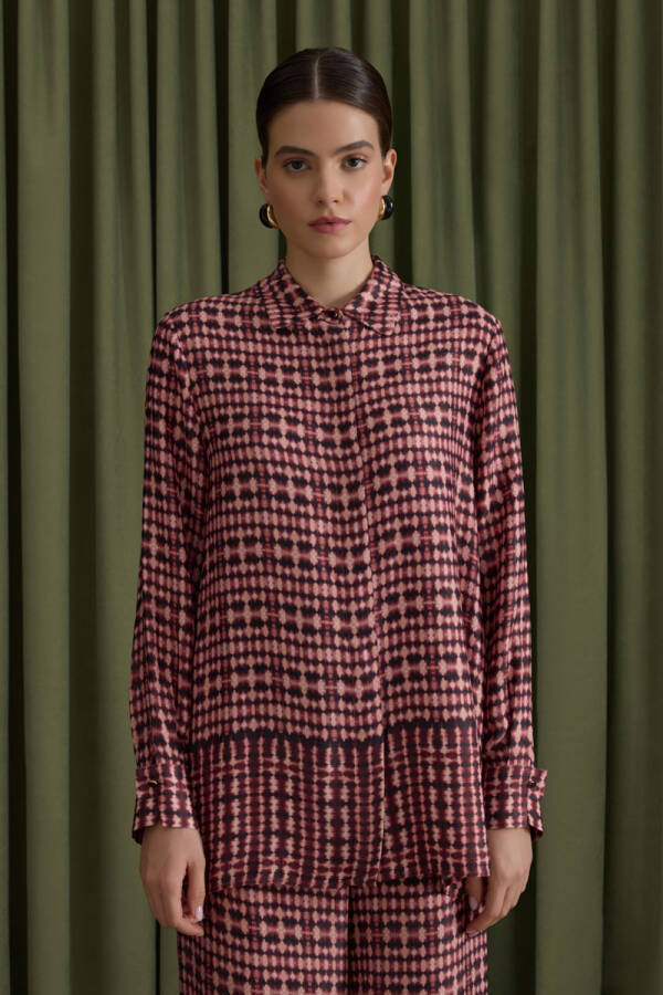 Bordo Desenli Viscon Bluz - 1