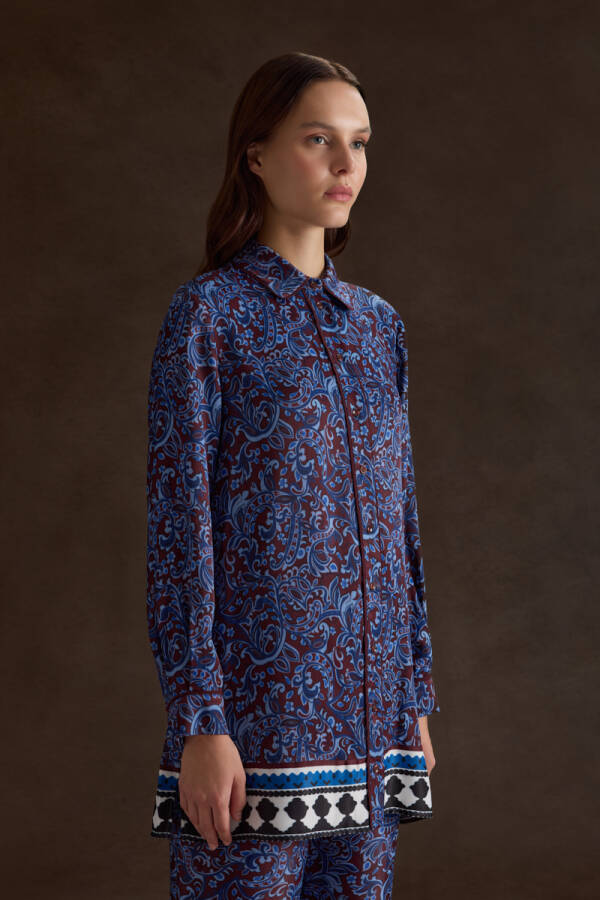 Bordo Desenli Viscon Tunik - 3