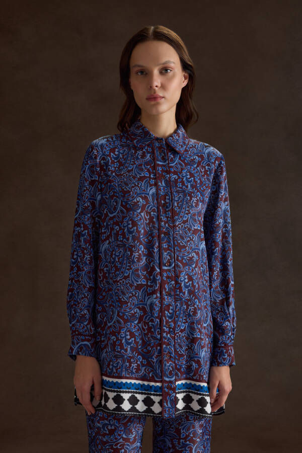 Bordo Desenli Viscon Tunik - Aker (1)