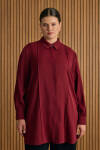 Bordo Dikiş Detaylı Tunik - 2