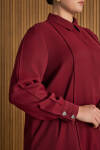 Bordo Dikiş Detaylı Tunik - 4