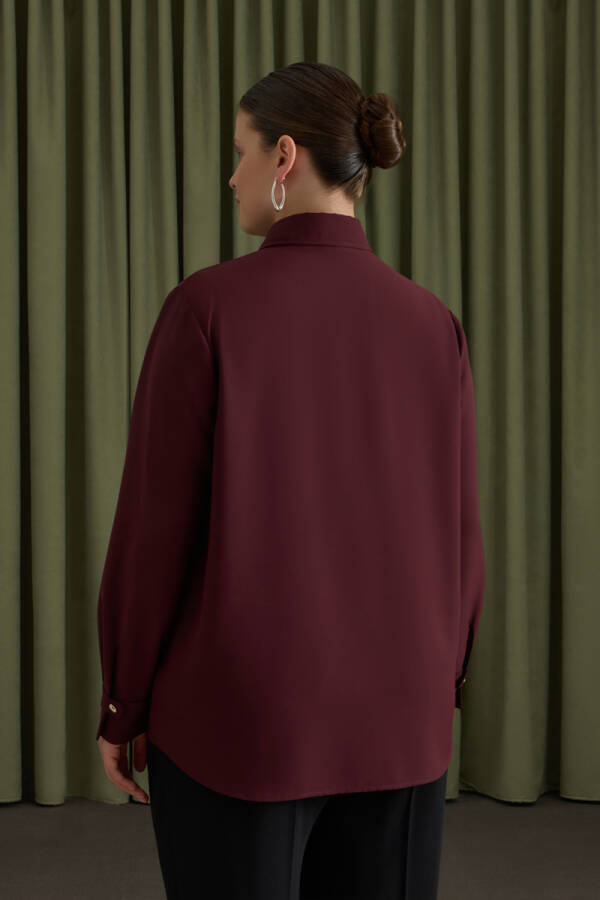 Bordo Dokuma Bluz - 6