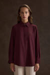 Bordo Dokuma Bluz - 1